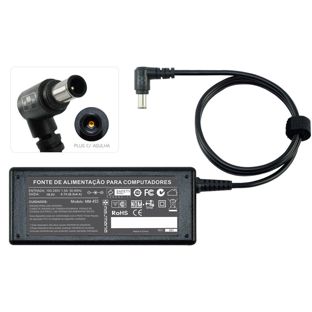 Fonte Sony 19.5v 4.7a 90w 6.5x4.4mm